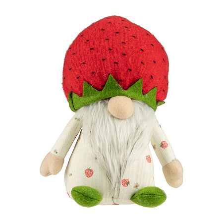 Northlight 9.5in Green And Red Boy Strawberry With Gnome, One Size, Red