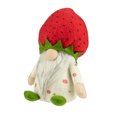 Northlight 9.5in Green And Red Boy Strawberry With Gnome, One Size, Red