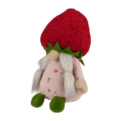 Northlight 9.5in Green Red Girl Strawberry Gnome