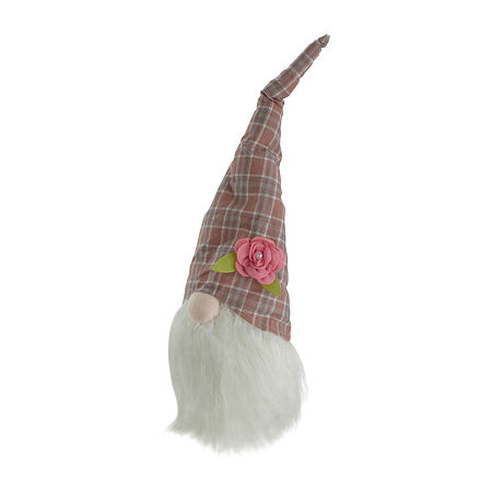 Northlight 20in Plaid With Head Gnome, One Size, Pink