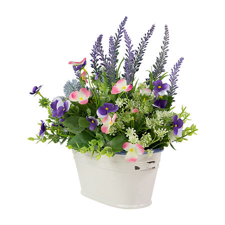 Northlight In Ceramic Pot Floral Arrangement, One Size, Purple