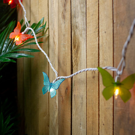 Northlight 10ct Butterfly Patio Set String Lights, One Size, Green