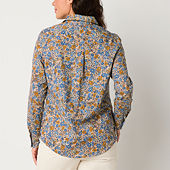 St. John Floral print button retailer down 8