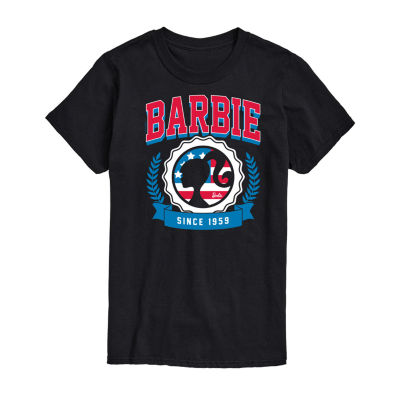 Juniors Barbie Flag Tee Womens Crew Neck Short Sleeve Graphic T-Shirt