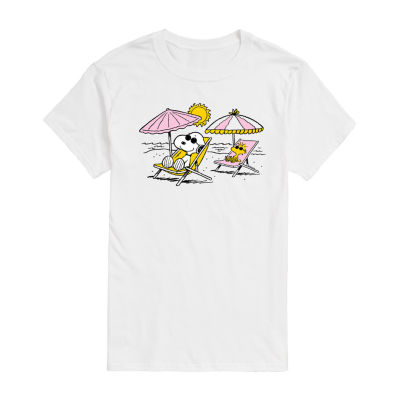 Juniors Womens Crew Neck Short Sleeve Snoopy Graphic T-Shirt