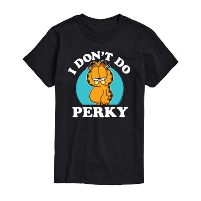 Juniors I Don'T Do Perky Womens Crew Neck Short Sleeve Garfield Graphic T-Shirt