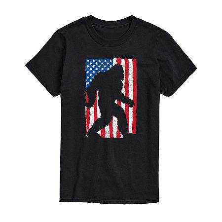 Mens Short Sleeve Americana Graphic T-Shirt, Large, Black