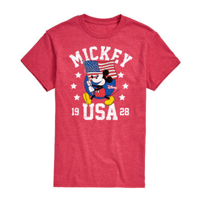 Mens Short Sleeve Americana Mickey Mouse Graphic T-Shirt