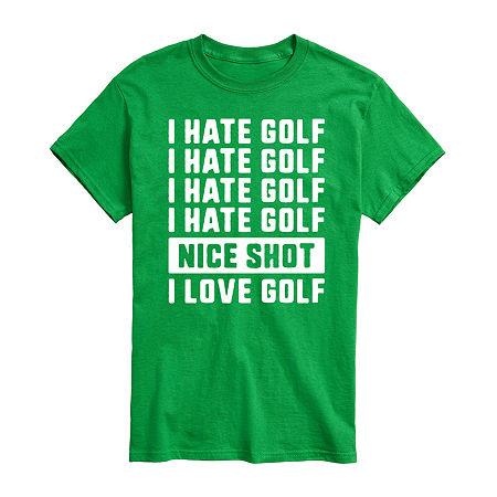 Mens Short Sleeve Golf Graphic T-Shirt, Large, Green