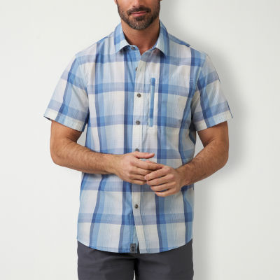 Free Country Excursion Poplin Mens Short Sleeve Button-Down Shirt