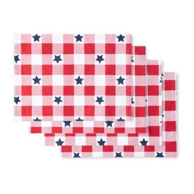 Martha Stewart Americana Star Gingham Plaid 4-pc. Placemat