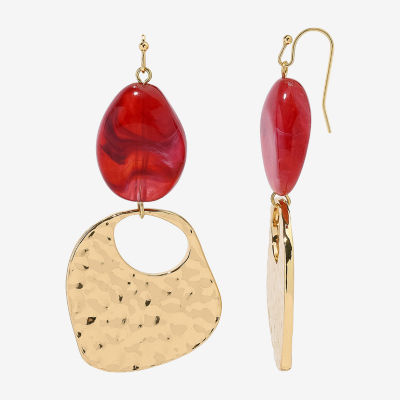 Mixit Hammered Womens Drop Earrings