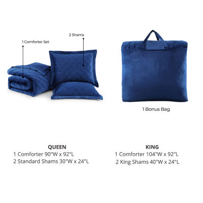 Bebejan Velvet 3-pc. Midweight Reversible Comforter Set