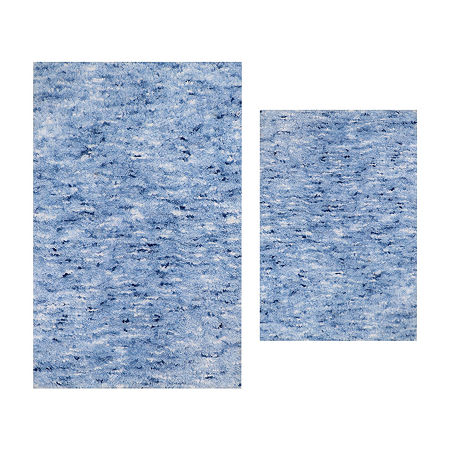 Home Weavers Inc Cloud Comfort Bath Rug 2pc 1721 Rug In Blue