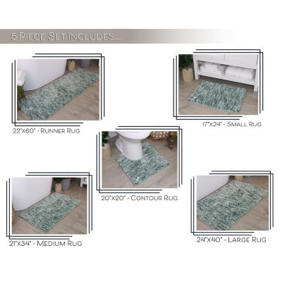 Home Weavers Inc Cloud Comfort Bath Rug 5 Pc Rug
