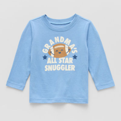 Okie Dokie Baby Boys Round Neck Long Sleeve Regular Fit Graphic T-Shirt