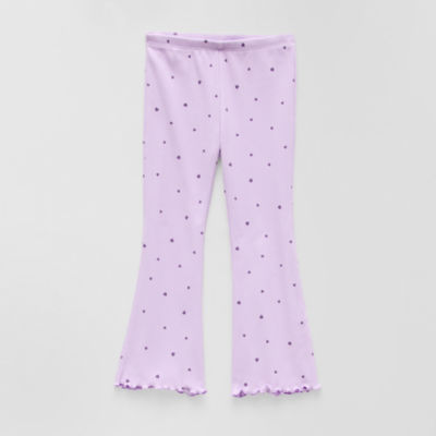 Okie Dokie Toddler & Little Girls Rib Knit Flare Full Length Leggings