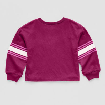 Okie Dokie Active Toddler & Little Girls Round Neck Long Sleeve Graphic T-Shirt