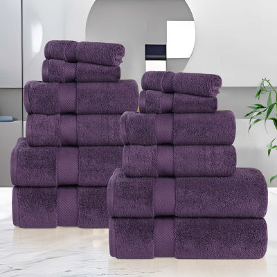 SUPERIOR® Zero Twist Cotton Chevron 12-pc. Quick Dry Bath Towel Set