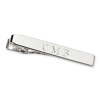 Stainless Steel Black IP-Plated Tie Bar Clip - Engravable Stainless Steel Black IP-Plated Tie Bar Clip - Engravable