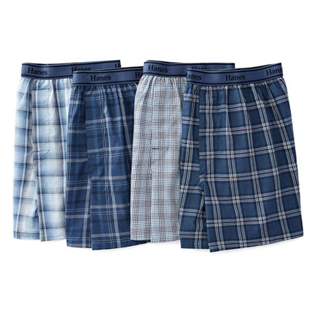 Hanes Freshiq Comfortflex Waistband Mens 4 Pack Boxers, X-large, Plaid