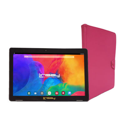 10.1" 1280x800 IPS 2GB RAM 32GB Storage Android 12 Tablet with Pink Leather Case"