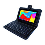 7" Quad Core 2GB RAM 32GB Storage Android 10 Tablet with Black Leather Keyboard, Pop Holder and Pen Stylus