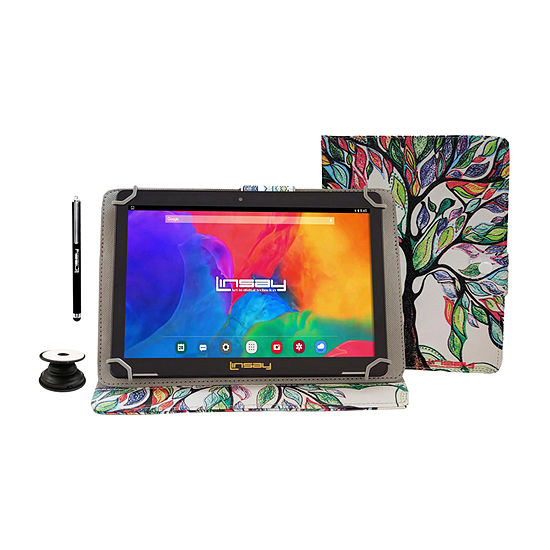 10.1" 1280x800 IPS 2GB RAM 32GB Storage Android 11 Tablet with Trees Marble Leather Case, Pop Holder and Pen Stylus