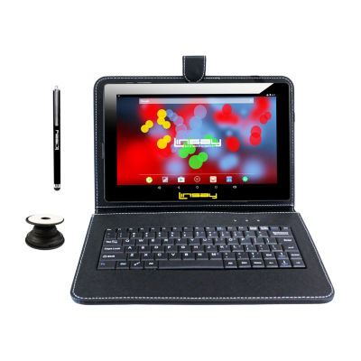 10.1" 1280x800 IPS 2GB RAM 32GB Storage Android 12 Tablet with Black Leather Keyboard/ Pop Holder and Pen Stylus"