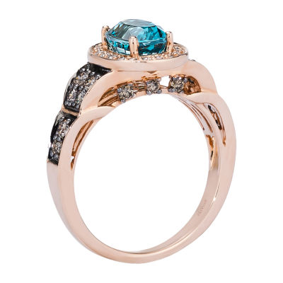 Le Vian® Grand Sample Sale™ Ring featuring 1 1/3 CT. Blueberry Zircon™ 3/8 CT. Chocolate Diamonds® 1/8 CT. Vanilla Diamonds® set in 14K Strawberry Gold®