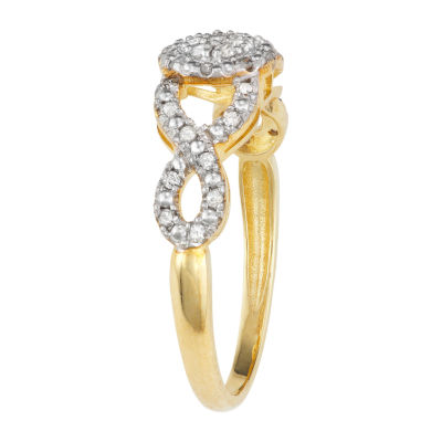 Womens / CT. T.W. Mined White Diamond 10K Gold Halo Cocktail Ring