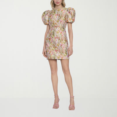 Clover And Sloane Short Sleeve Sheath Dress, Color: Ivory Multi - JCPenney