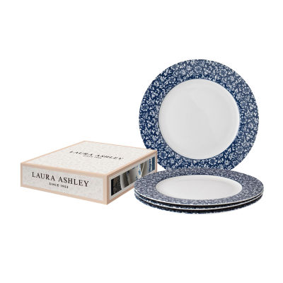 Laura Ashley Sweet Allysum 4-pc. Porcelain Dinner Plate Set - Blueprint Collectables