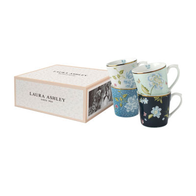 Laura Ashley Mixed Designs 4-pc. Cappuccino Cups Set - Heritage Collectables