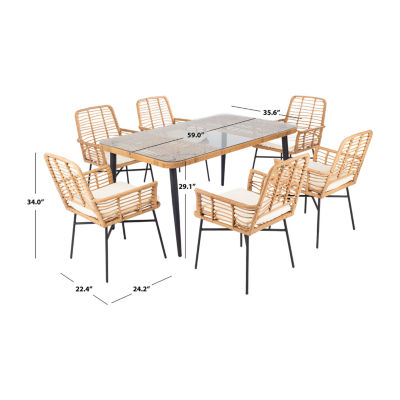 Safavieh Beson 7-pc. Cushioned Rectangular Dining Set