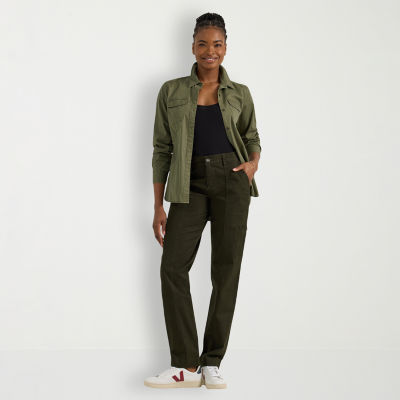 Lee Ultra Lux Womens Mid Rise Stretch Fabric Straight Cargo Pant