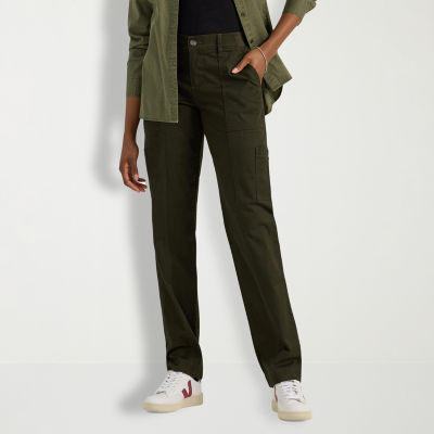 Lee Womens Mid Rise Stretch Fabric Straight Cargo Pant