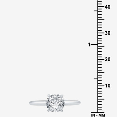 Womens 1 1/4 CT. Natural White Diamond 14K White Gold Round Solitaire Engagement Ring