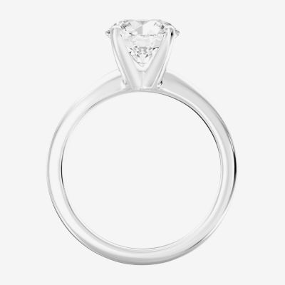 Womens 2 CT. Natural White Diamond 14K Gold Round Solitaire Engagement Ring