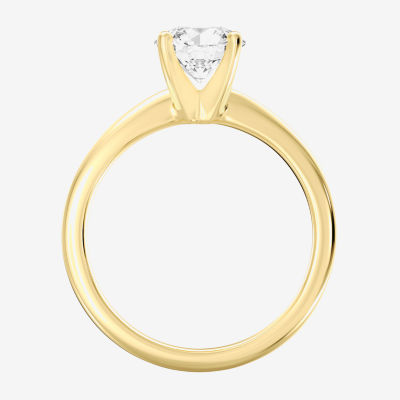 Deluxe Collection (H-I / I2) Womens 1 1/ CT. T.W. Mined White Diamond 14K Gold Round Solitaire Engagement Ring