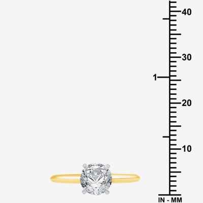 Deluxe Collection (H-I / I2) Womens 1 1/ CT. T.W. Mined White Diamond 14K Gold Round Solitaire Engagement Ring