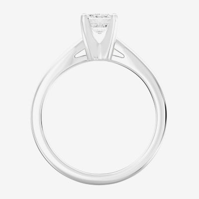 1 CT. Lab-Grown (G / SI2) Diamond Emerald-Cut Solitaire Engagement Ring in 10K or 14K Gold