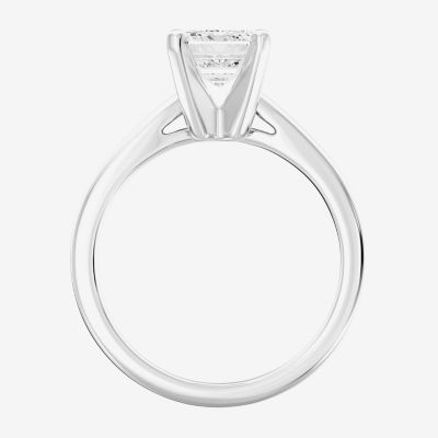 (I / Si2) Womens 2 CT. T.W. Lab Grown White Diamond 14K Gold Solitaire Engagement Ring