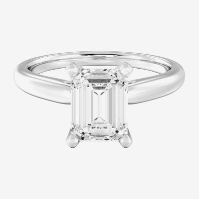 (I / Si2) Womens 2 CT. T.W. Lab Grown White Diamond 14K Gold Solitaire Engagement Ring