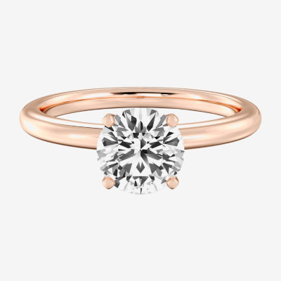 G / SI2) Womens 1 1/ CT. T.W. Lab Grown White Diamond Round Solitaire Engagement Ring 14k Gold