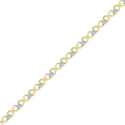 1/10 CT.T.W. Natural Diamond 14K Gold over Sterling SIlver Bracelet