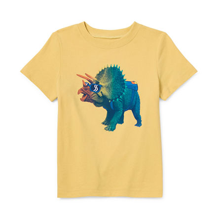 Okie Dokie Toddler & Little Boys Crew Neck Short Sleeve Graphic T-Shirt, 12 Months, Brown