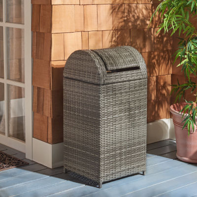 Wicker Patio Trash Cans