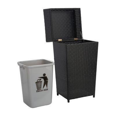 Wicker Patio Trash Cans