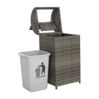 Wicker Patio Trash Cans